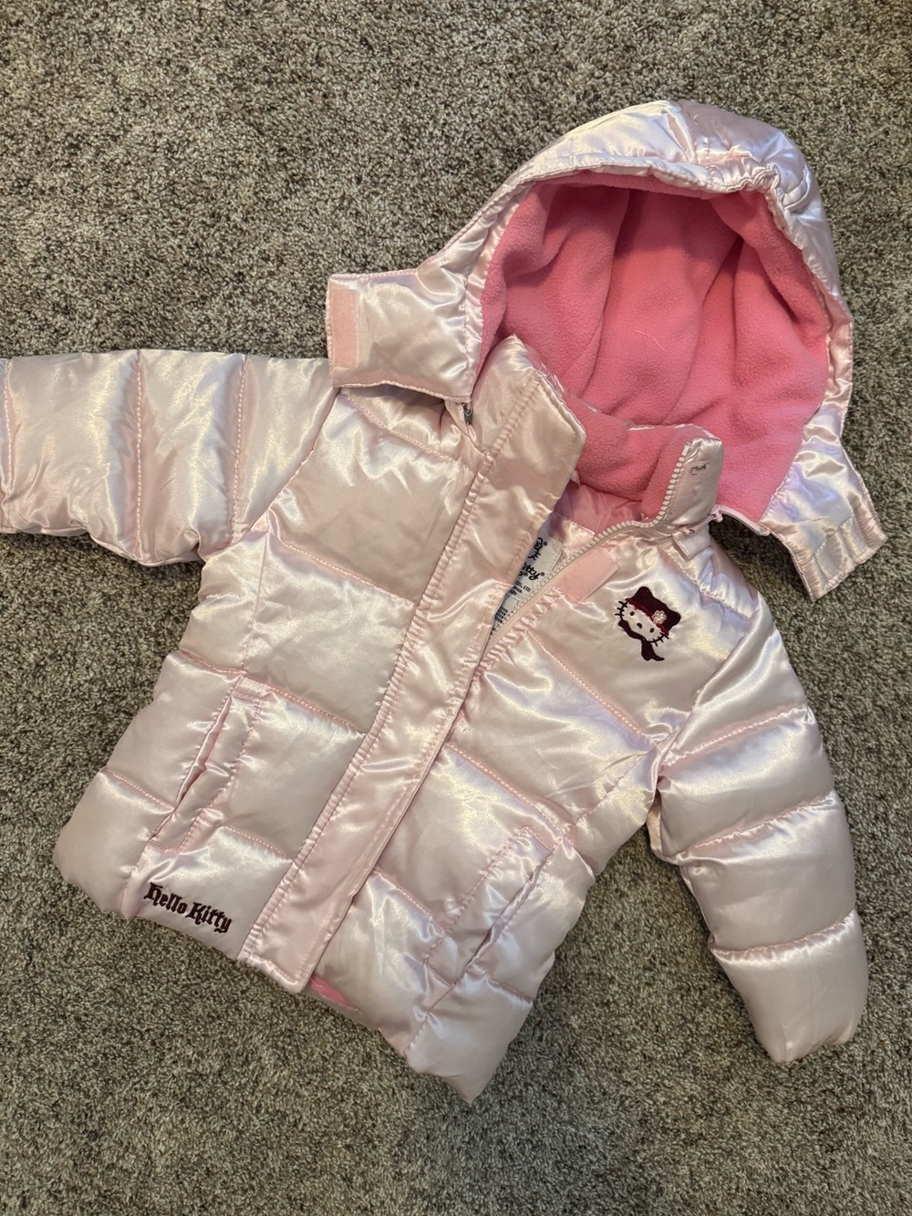 Hello Kitty Light Pink Satin Jacket with Embroidered Logo